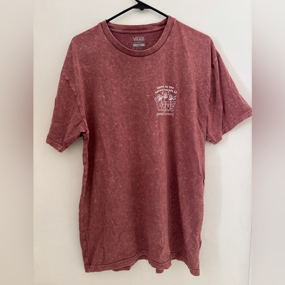 Vans Men's Mineral-Wash Maroon Short Sleeve Tee